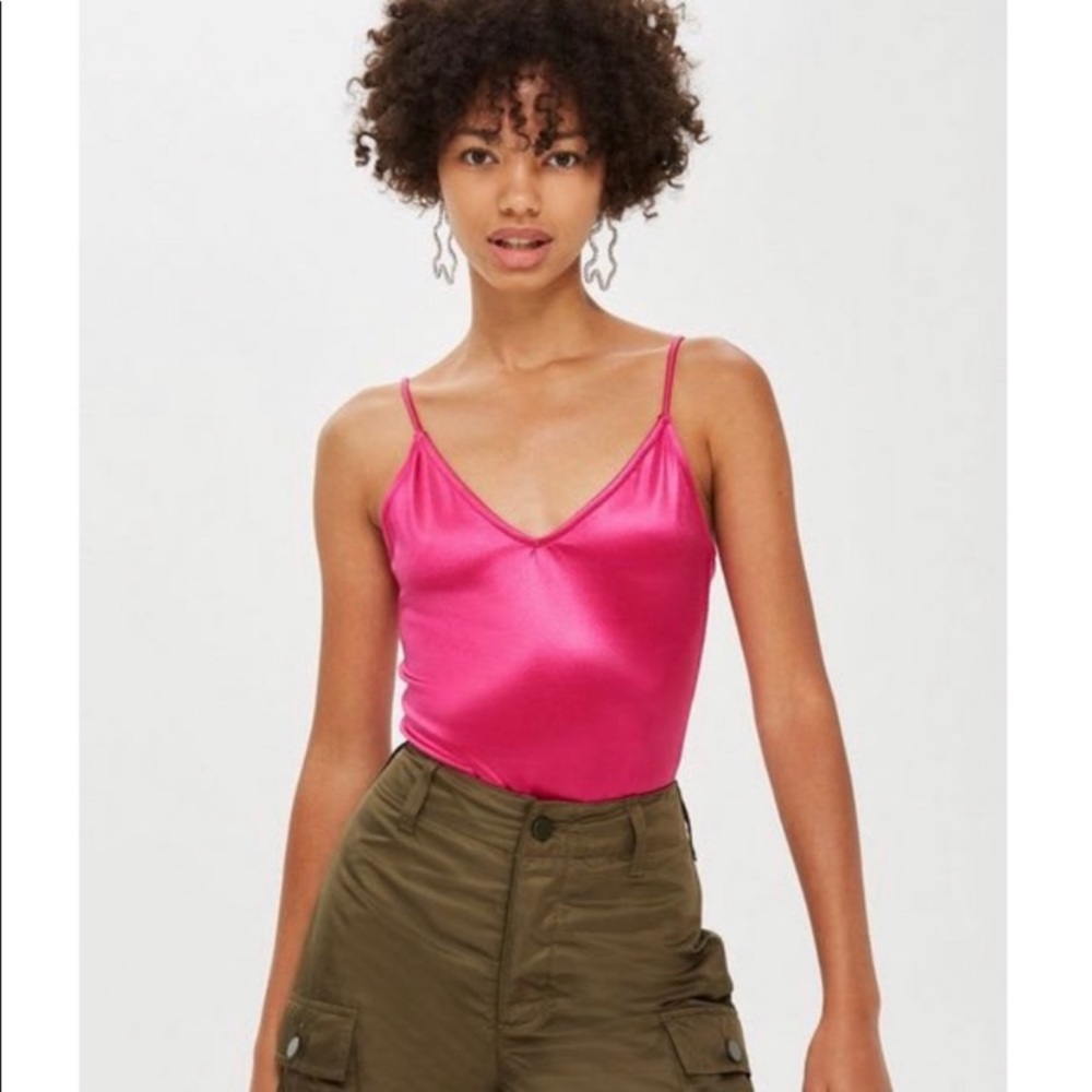TOPSHOP Pink Disco Bodysuit
